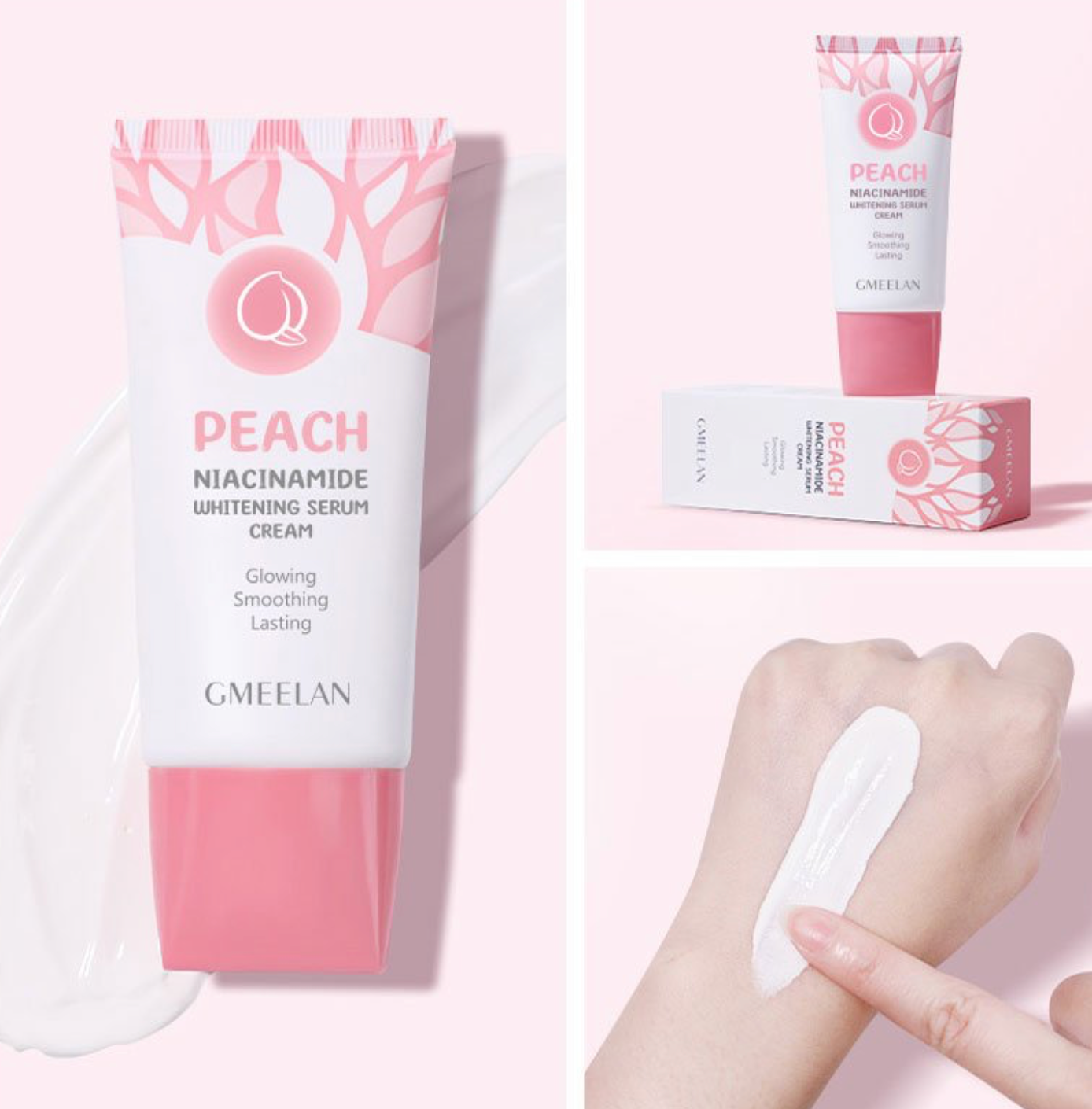 GMEELAN Peach Niacinamide Whitening Cream Glowing Smoothing Lasting 50g